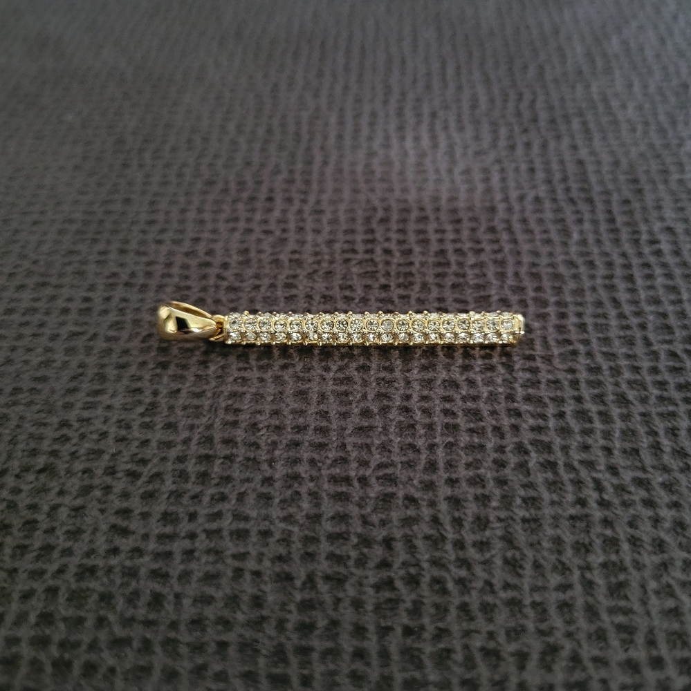Vertical↕️ Bar Pendant with Pave Crystals💎 - Picture 5 of 15